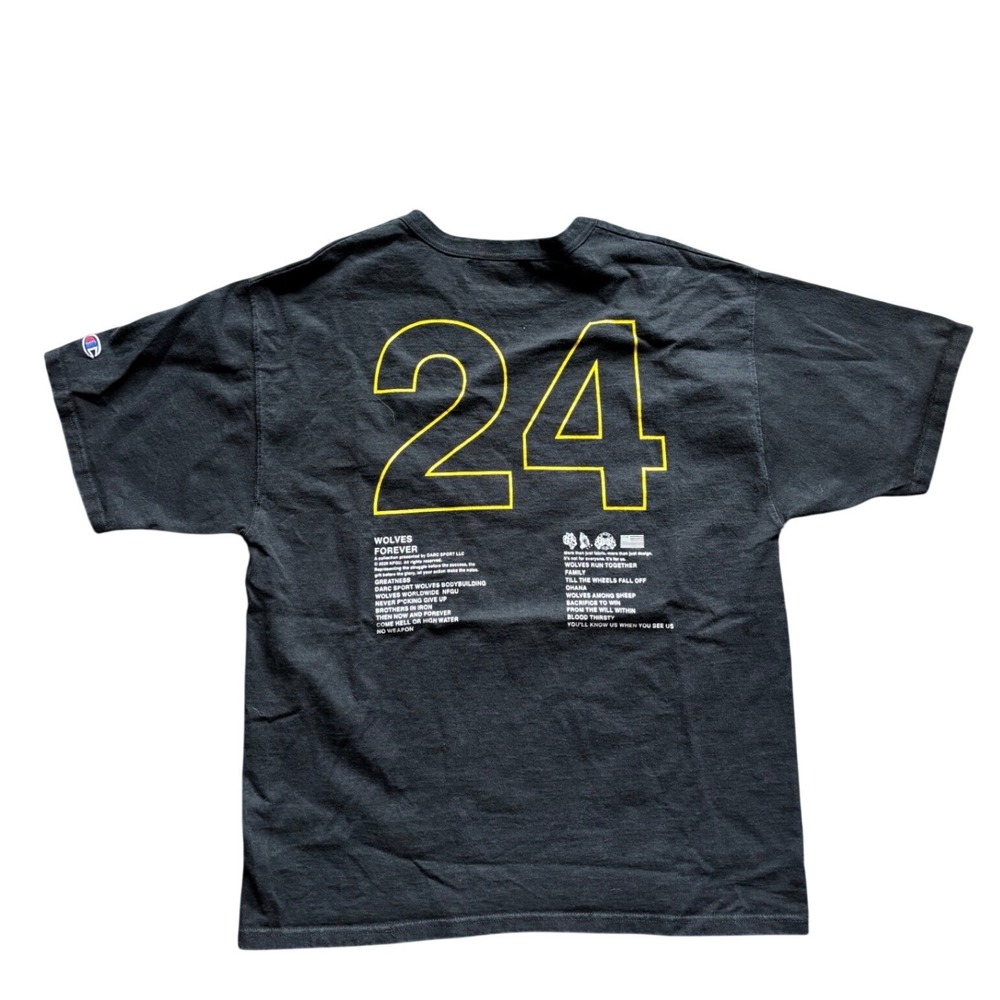 Darc Sport Kobe Bryant Memorial Lakers Shirt Champion Collab Size L
